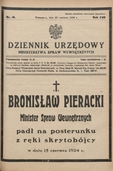 Dziennik Urzędowy Ministerstwa Spraw Wewnętrznych. 1934, nr 16