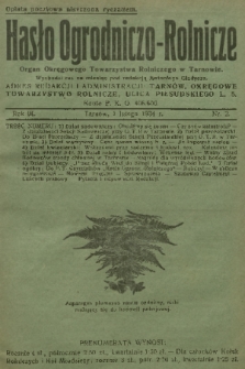 Hasło Ogrodniczo-Rolnicze : czasopismo poświęcone rozwojowi postępowego ogrodnictwa i rolnictwa w Polsce. R. 3, 1934, nr 2