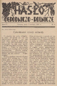 Hasło Ogrodniczo-Rolnicze. R. 6, 1937, nr 6