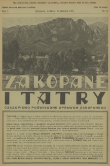 Zakopane i Tatry : czasopismo poświęcone sprawom Zakopanego. R.1, 1931, nr 4
