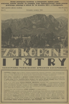 Zakopane i Tatry : czasopismo poświęcone sprawom Zakopanego. R.2, 1932, nr 2