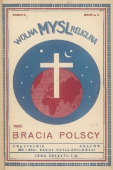 Wolna Myśl Religijna. R. 2, 1937, nr 5/2, wiosna