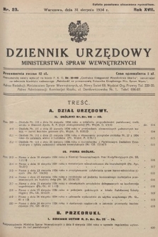Dziennik Urzędowy Ministerstwa Spraw Wewnętrznych. 1934, nr 23
