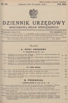 Dziennik Urzędowy Ministerstwa Spraw Wewnętrznych. 1934, nr 24