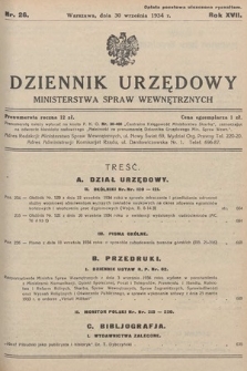 Dziennik Urzędowy Ministerstwa Spraw Wewnętrznych. 1934, nr 26