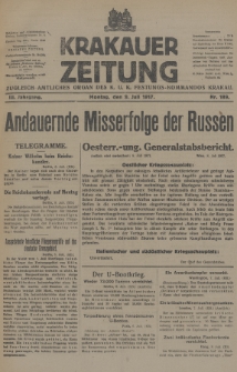 Krakauer Zeitung : zugleich amtliches Organ des K. U. K. Festungs-Kommandos Krakau. 1917, nr 189