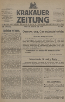 Krakauer Zeitung : zugleich amtliches Organ des K. U. K. Festungs-Kommandos Krakau. 1917, nr 191