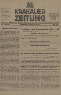 Krakauer Zeitung : zugleich amtliches Organ des K. U. K. Festungs-Kommandos Krakau. 1917, nr 192