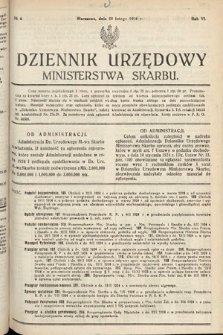 Dziennik Urzędowy Ministerstwa Skarbu. 1924, nr 6