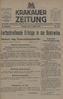 Krakauer Zeitung : zugleich amtliches Organ des K. U. K. Festungs-Kommandos Krakau. 1917, nr 217