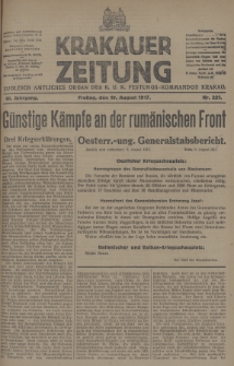 Krakauer Zeitung : zugleich amtliches Organ des K. U. K. Festungs-Kommandos Krakau. 1917, nr 221