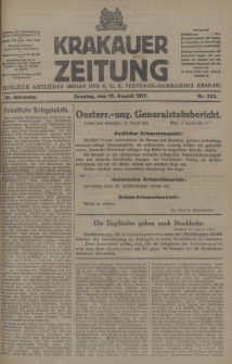 Krakauer Zeitung : zugleich amtliches Organ des K. U. K. Festungs-Kommandos Krakau. 1917, nr 223
