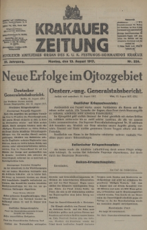 Krakauer Zeitung : zugleich amtliches Organ des K. U. K. Festungs-Kommandos Krakau. 1917, nr 224