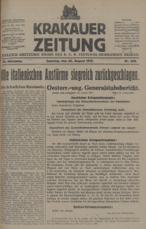 Krakauer Zeitung : zugleich amtliches Organ des K. U. K. Festungs-Kommandos Krakau. 1917, nr 236