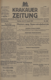 Krakauer Zeitung : zugleich amtliches Organ des K. U. K. Festungs-Kommandos Krakau. 1917, nr 238