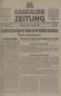 Krakauer Zeitung : zugleich amtliches Organ des K. U. K. Festungs-Kommandos Krakau. 1917, nr 240