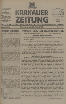 Krakauer Zeitung : zugleich amtliches Organ des K. U. K. Festungs-Kommandos Krakau. 1917, nr 241