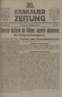 Krakauer Zeitung : zugleich amtliches Organ des K. U. K. Festungs-Kommandos Krakau. 1917, nr 242