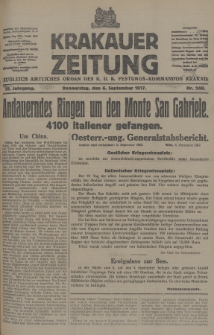 Krakauer Zeitung : zugleich amtliches Organ des K. U. K. Festungs-Kommandos Krakau. 1917, nr 248