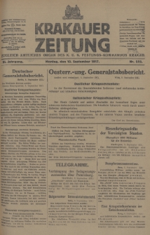 Krakauer Zeitung : zugleich amtliches Organ des K. U. K. Festungs-Kommandos Krakau. 1917, nr 252