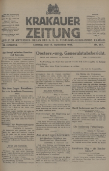 Krakauer Zeitung : zugleich amtliches Organ des K. U. K. Festungs-Kommandos Krakau. 1917, nr 257
