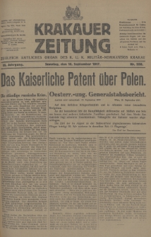 Krakauer Zeitung : zugleich amtliches Organ des K. U. K. Militär-Kommandos Krakau. 1917, nr 258