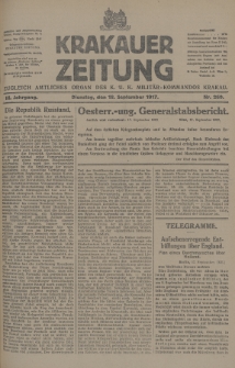 Krakauer Zeitung : zugleich amtliches Organ des K. U. K. Militär-Kommandos Krakau. 1917, nr 260