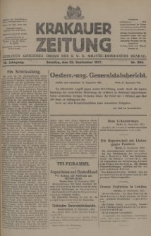 Krakauer Zeitung : zugleich amtliches Organ des K. U. K. Militär-Kommandos Krakau. 1917, nr 264