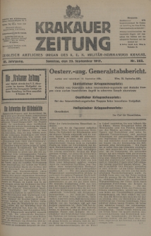 Krakauer Zeitung : zugleich amtliches Organ des K. U. K. Militär-Kommandos Krakau. 1917, nr 265