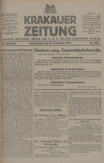 Krakauer Zeitung : zugleich amtliches Organ des K. U. K. Militär-Kommandos Krakau. 1917, nr 269