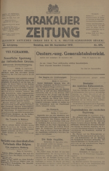 Krakauer Zeitung : zugleich amtliches Organ des K. U. K. Militär-Kommandos Krakau. 1917, nr 271