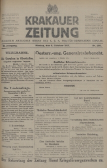 Krakauer Zeitung : zugleich amtliches Organ des K. U. K. Militär-Kommandos Krakau. 1917, nr 280