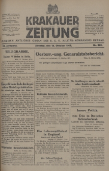 Krakauer Zeitung : zugleich amtliches Organ des K. U. K. Militär-Kommandos Krakau. 1917, nr 285