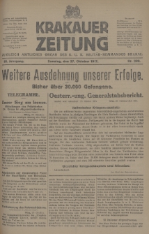 Krakauer Zeitung : zugleich amtliches Organ des K. U. K. Militär-Kommandos Krakau. 1917, nr 299