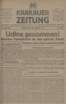 Krakauer Zeitung : zugleich amtliches Organ des K. U. K. Militär-Kommandos Krakau. 1917, nr 303