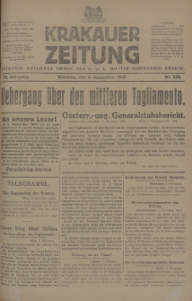 Krakauer Zeitung : zugleich amtliches Organ des K. U. K. Militär-Kommandos Krakau. 1917, nr 309
