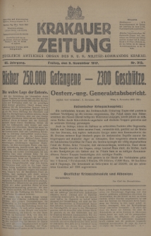 Krakauer Zeitung : zugleich amtliches Organ des K. U. K. Militär-Kommandos Krakau. 1917, nr 312