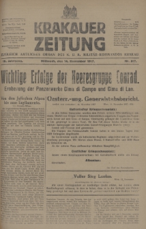 Krakauer Zeitung : zugleich amtliches Organ des K. U. K. Militär-Kommandos Krakau. 1917, nr 317