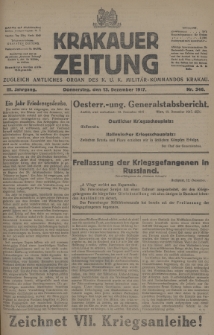 Krakauer Zeitung : zugleich amtliches Organ des K. U. K. Militär-Kommandos Krakau. 1917, nr 346