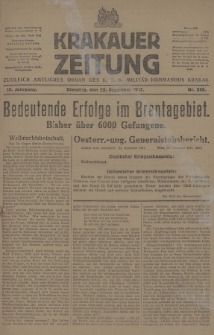 Krakauer Zeitung : zugleich amtliches Organ des K. U. K. Militär-Kommandos Krakau. 1917, nr 358
