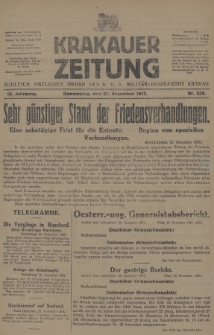 Krakauer Zeitung : zugleich amtliches Organ des K. U. K. Militär-Kommandos Krakau. 1917, nr 359