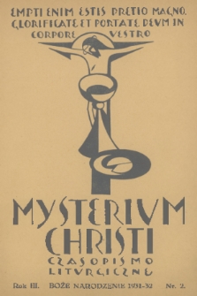 Mysterium Christi : czasopismo liturgiczne. R. 3, 1931, nr 2