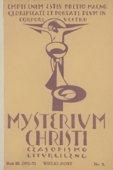 Mysterium Christi : czasopismo liturgiczne. R. 3, 1932, nr 3