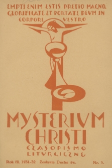 Mysterium Christi : czasopismo liturgiczne. R. 3, 1932, nr 5