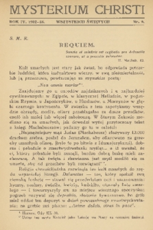 Mysterium Christi : czasopismo liturgiczne. R. 4, 1933, nr 9