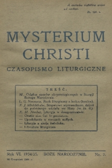 Mysterium Christi : czasopismo liturgiczne. R. 6, 1934, nr 2