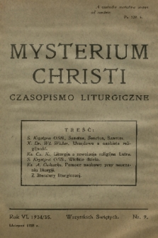 Mysterium Christi : czasopismo liturgiczne. R. 6, 1935, nr 9