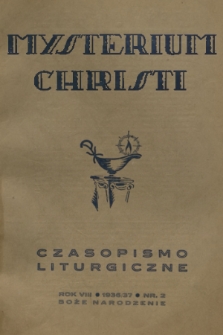 Mysterium Christi : czasopismo liturgiczne. R. 8, 1936, nr 2