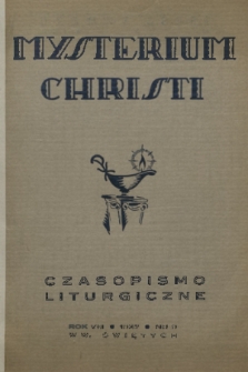 Mysterium Christi : czasopismo liturgiczne. R. 8, 1937, nr 9