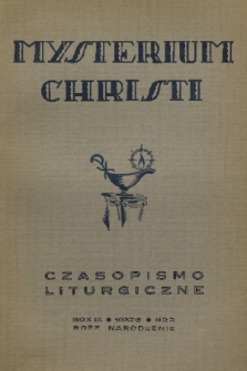 Mysterium Christi : czasopismo liturgiczne. R. 9, 1937, nr 2